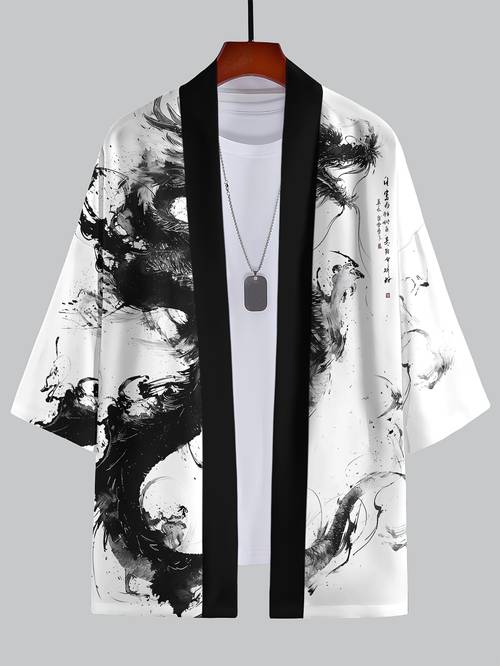 mens casual shirt and kimono robe