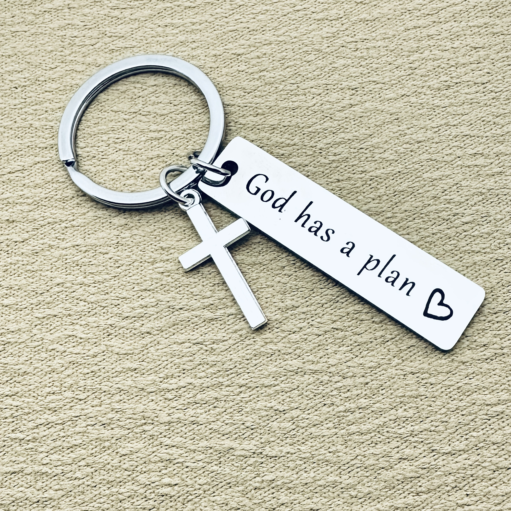 Image of Christian Gift Keychain With The Engraving 'god Has ', Stainless Steel Keychain, Gift Key Ring For Baptism, Christmas, Easter, Birthday, First Communion