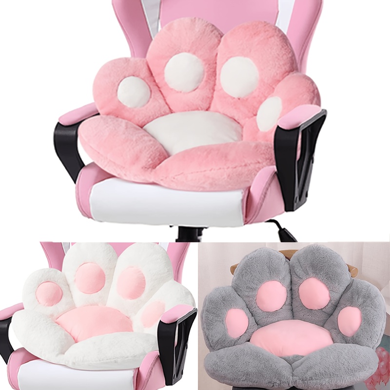 

Cute Paw-shaped Chair Cushion - Seat Pad, 31.4 X 27.5 Inch, Gaming Chairs & Office Decor, Machine Washable - In Pink, Gray, White