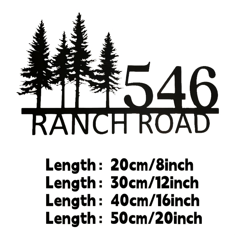 TEMU Customized Address Board - Rural Pine House Number, Durable Wall Mounted Outdoor Board, Outdoor Address Number Board Decoration