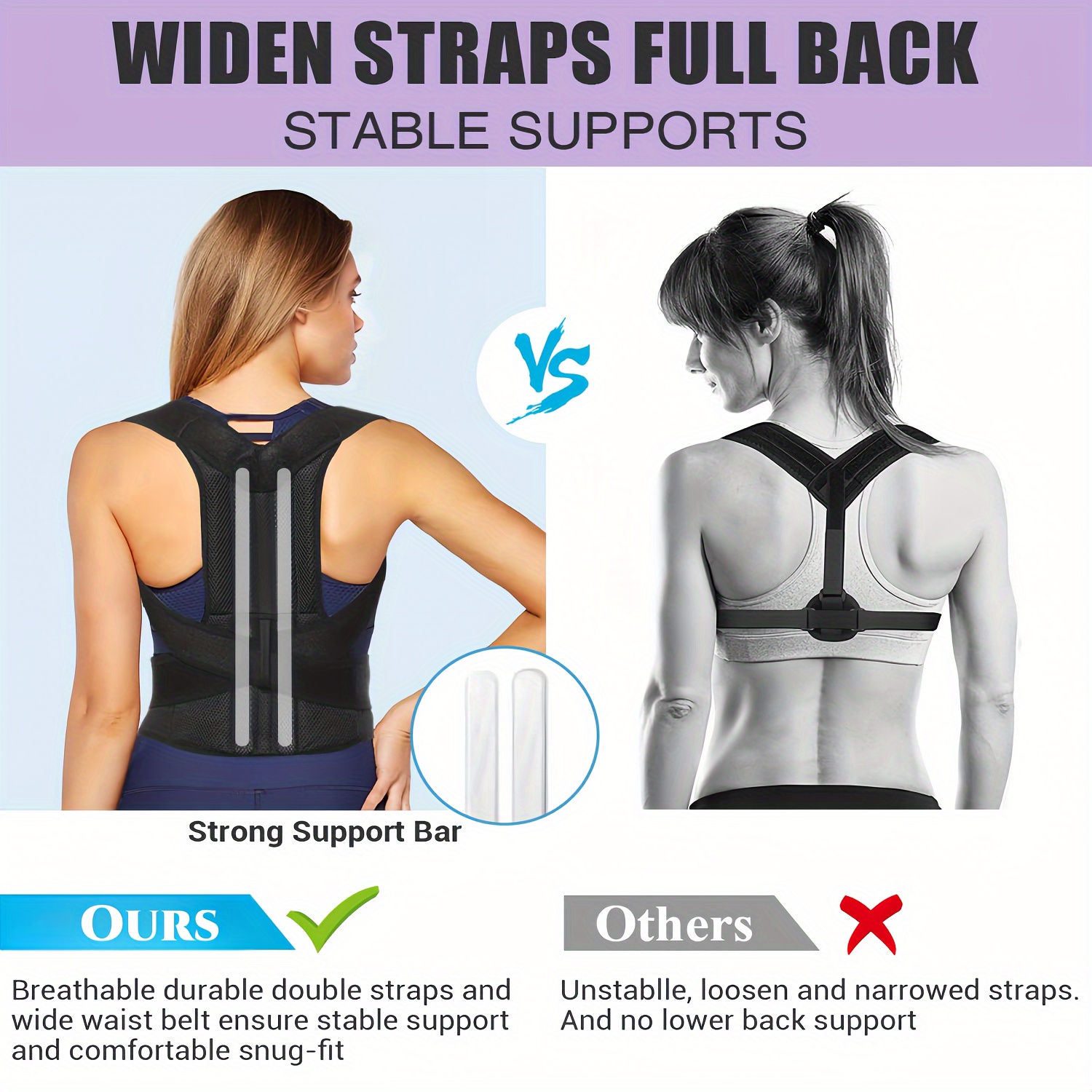 Adjustable Unisex Posture Corrector Back Brace Support For