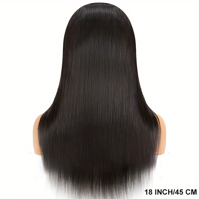 TEMU Perruque en Cheveux Humains 4x4 avec Fermeture Lace Droite et Front Transparent HD - 250%, 100% de Cheveux Bébé Pré-Épilés, Noir Naturel pour un