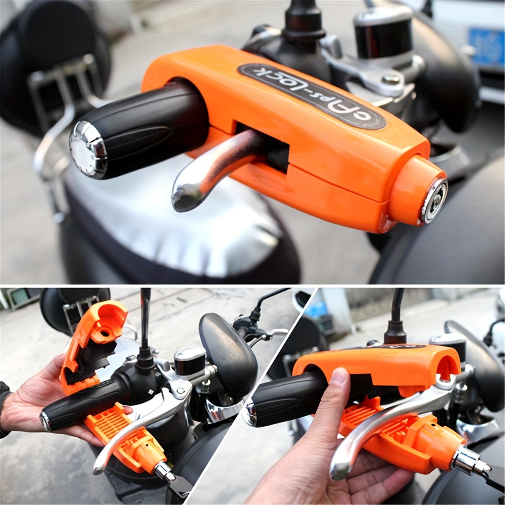 

Universal Motorcycle Throttle Lock Handlebar Grip Anti-theft Security Lock Pc Material Waterproof With 2 Keys For Electric Scooter, Motorbike - Portable Brake , Motor Handle Lock