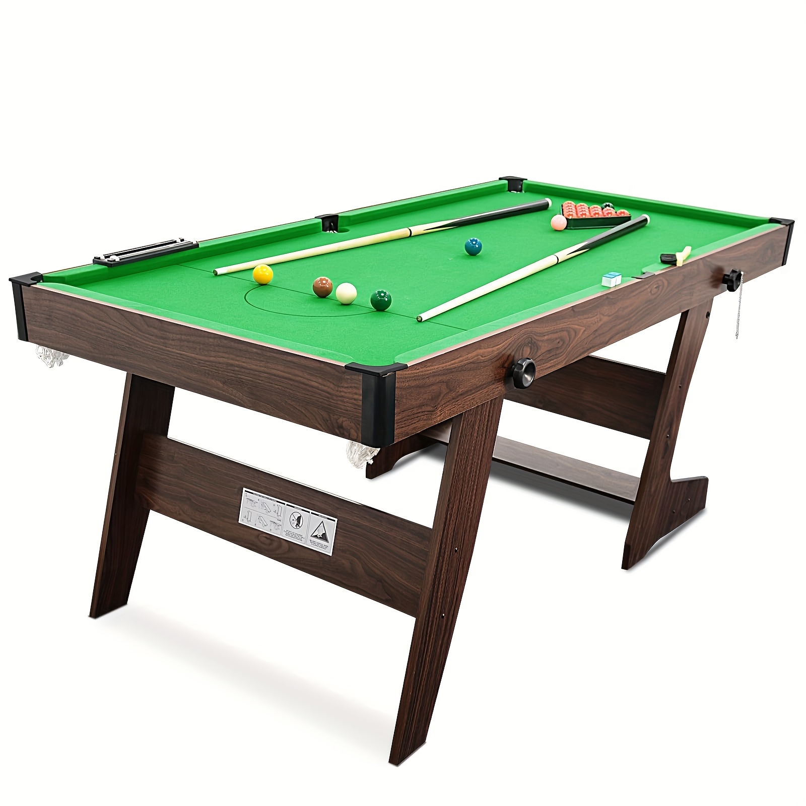 TEMU Hlc 5ft/6ft Folding Snooker Table Set, Sturdy And Space-saving, Complete With Full Additions