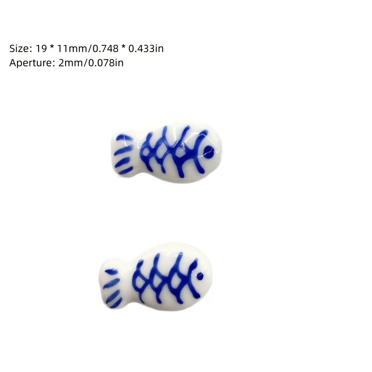 5pcs Hand-painted Japanese Fish Ceramic Beads for Jewelry Making