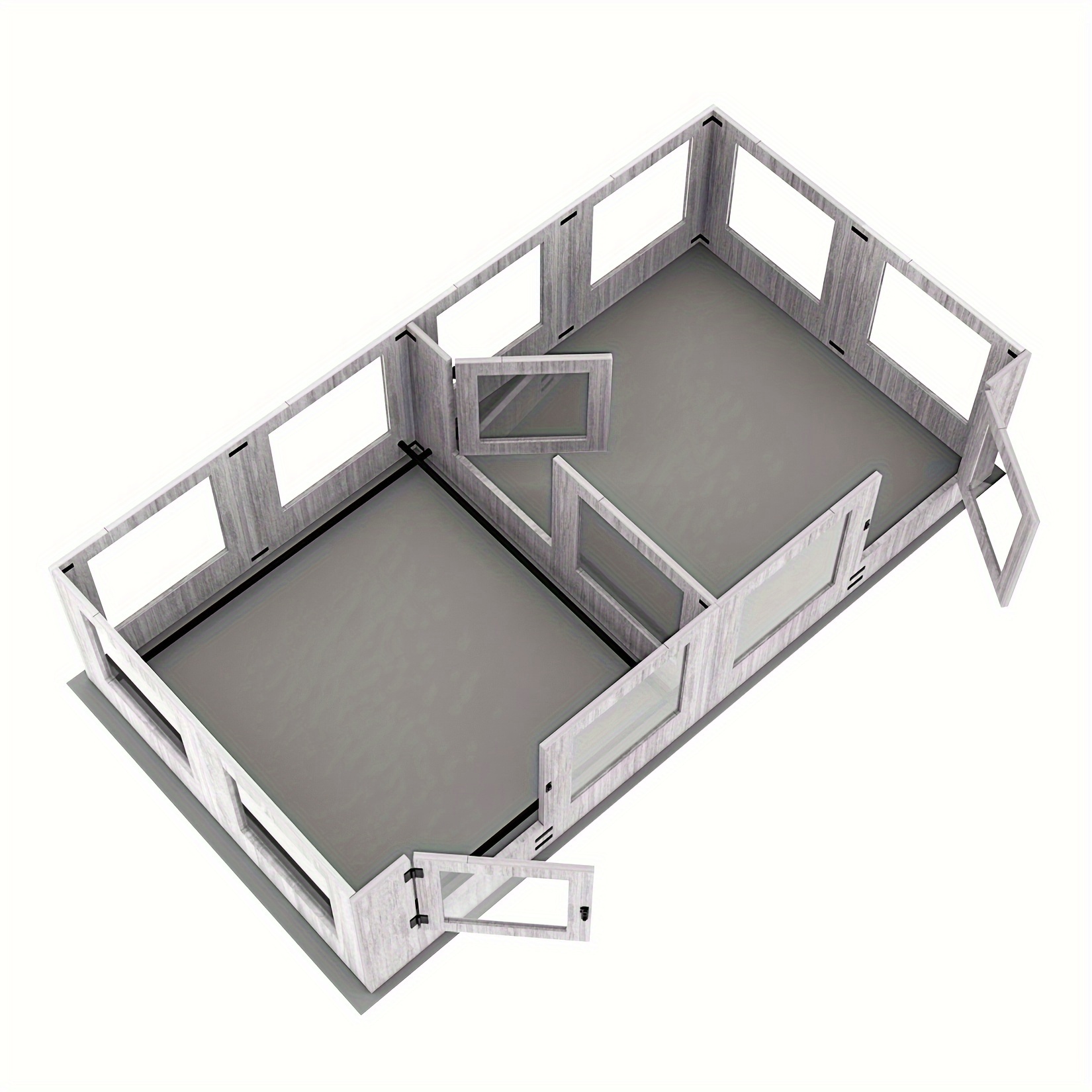 Image of Large Tempered Glass Dog Playpen: 14-panel Pet Whelping, Pet Fence, Dog Pen Box With Detachable Panel, Dog Playpen With Protective Ledge For Newborn Puppies