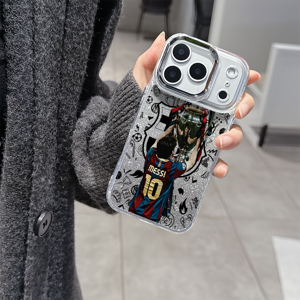 Funda para Teléfono: Fashion-Clubs-Barcelonas Messis, Compatible con iPhone 17 16e 16 15 14 13 12 11 Pro Max Air X XR XSMAX 8 7 Plus, Transparente, TPU Suave, Carcasa Trasera