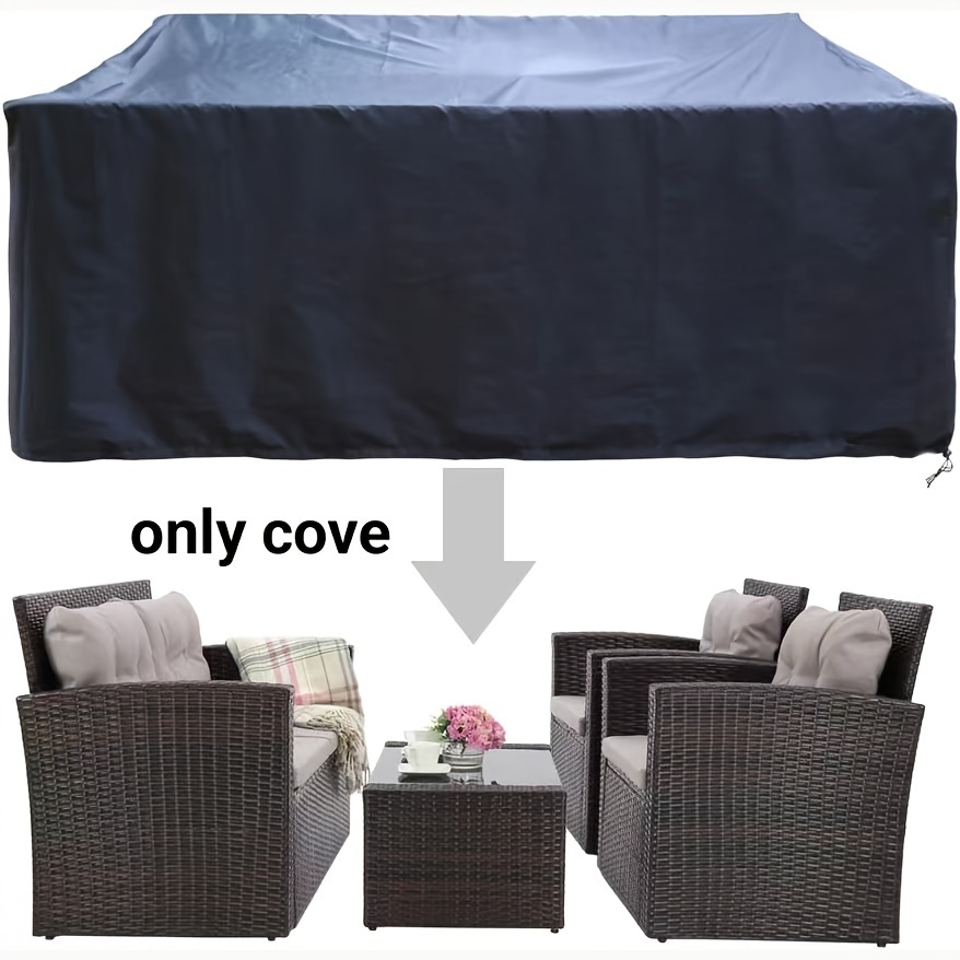 

Ensemble de housses de meubles de patio en tissu Oxford 210D , imperméable et au vent, housses de protection pour table et chaise de jardin en polyester pour meubles de deck et de pelouse