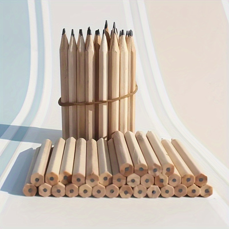 

50pcs Hexagonal Short Pencil Set - Perfect For Weddings And Hotel Writing, Drawing And Gifts