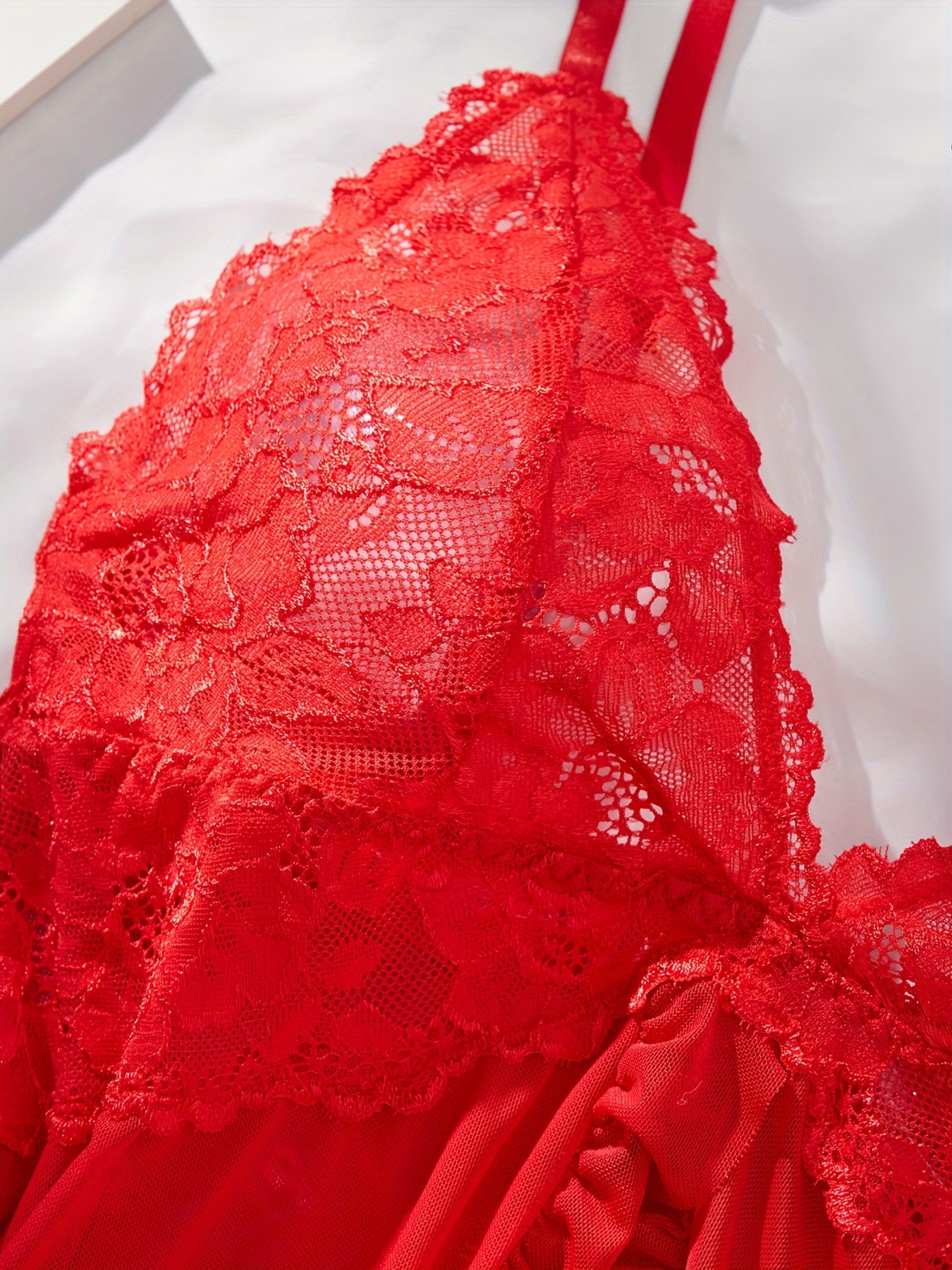   womens sleepwear set solid color with contrast lace details lingerie collection Product details 22