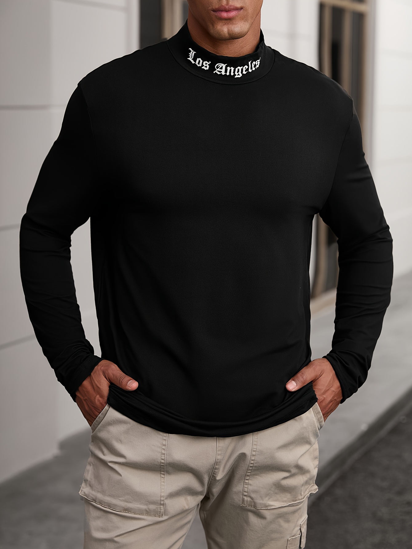 【DNSR】24fw l logo turtle neck t-shirt Xpril Double Long Sleeve Layer Turtleneck T-Shirt Brown XS