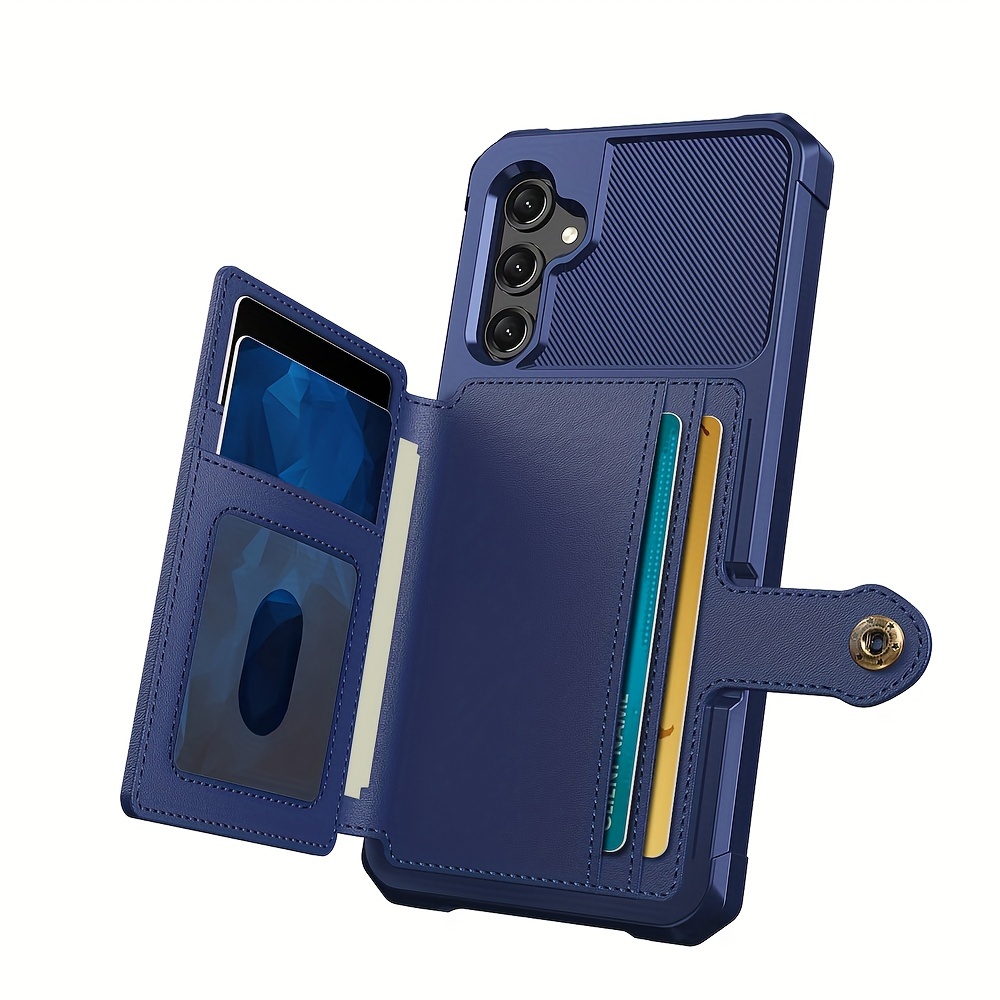 ZM03 Card Holder Faux Leather Case for 5G 5G Mobile Phone, with Card Slot, Compatible with Magnetic Car Mount, Heavy Duty Shockproof Durable Soft TPU Back Faux Leather Flip Wallet Cover - Image 35