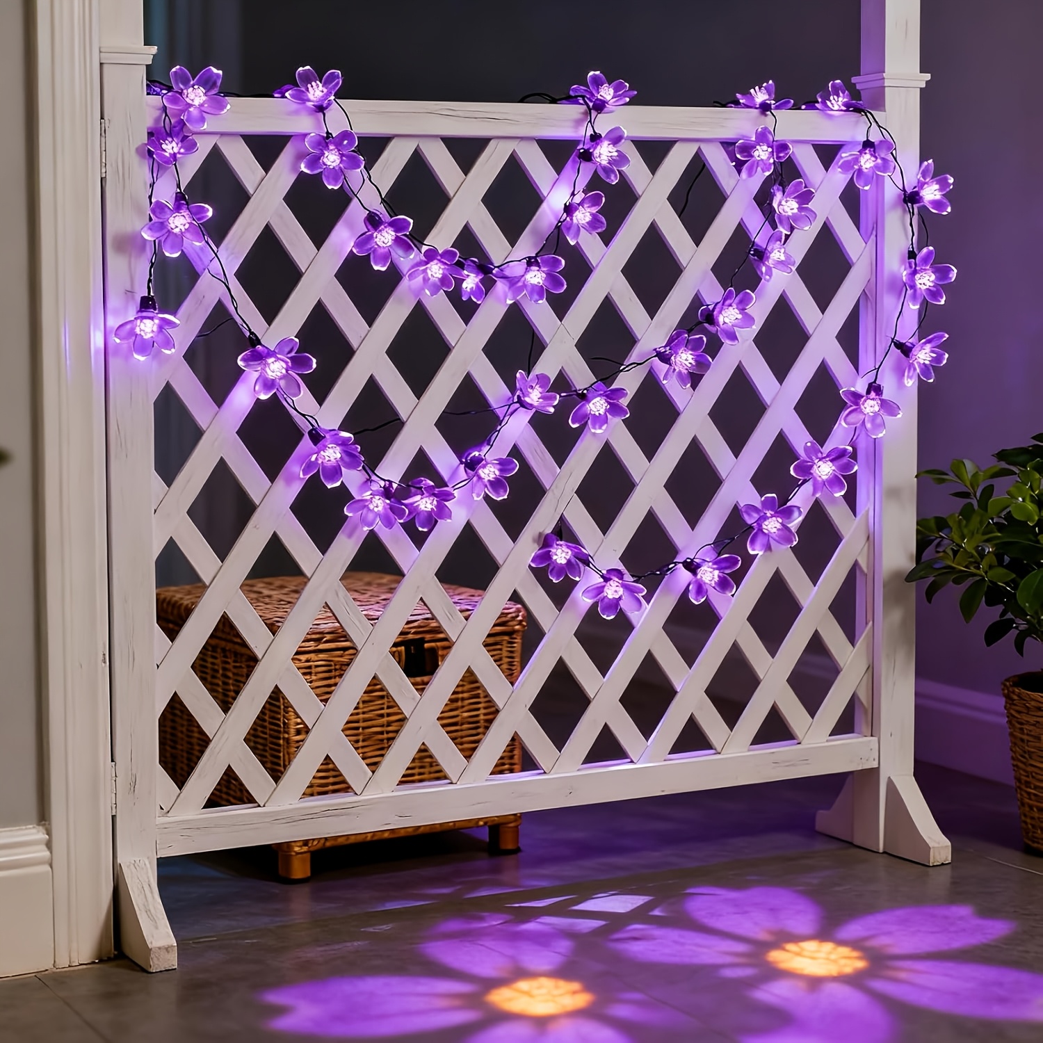 E-shop Lila Kirschblüten-Lichterkette, batteriebetrieben ohne Batterien, geeignet für Innenbeleuchtung, Dekorationen für Valentinstag, Hochzeiten,