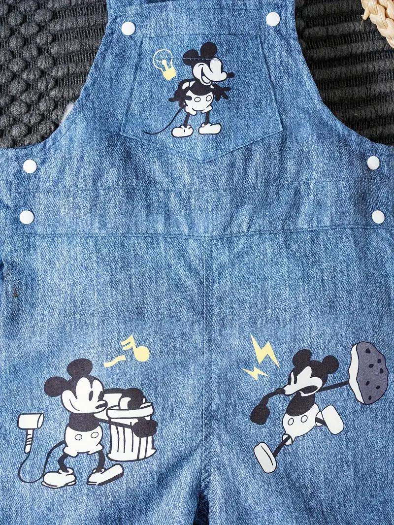 baby's cartoon mouse print denim pattern jumpsuit - Temu baby-s-cartoon-mouse-print-denim-pattern-jumpsuit-temu