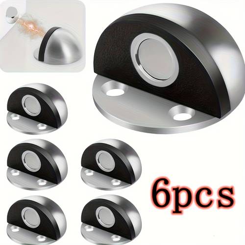 6pcs magnetic s with rubber bumper modern matte installation shock absorbing design for bathroom bedroom kitchen durable under s for bathroom bedroom accessory contemporary stoppers
