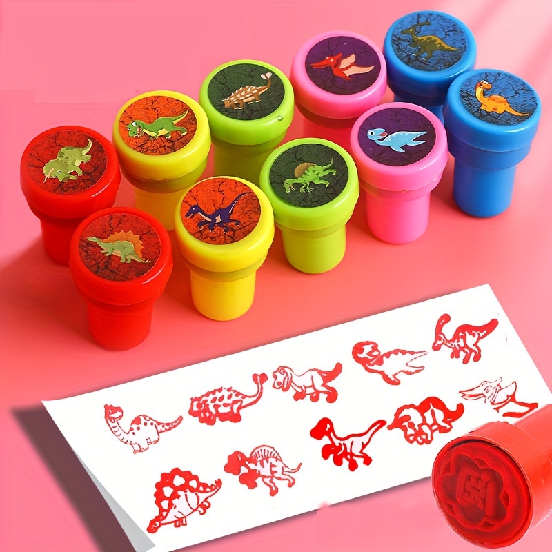 

Dinosaur Stamp Kit For Youngsters - Self-inking, No-mess Stamps - Perfect Party Favors & Gifts For Boys & Girls Ages 8-14