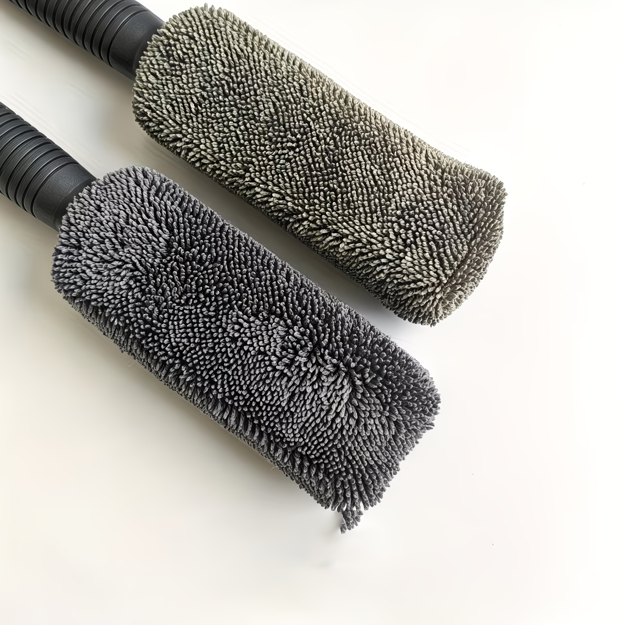 Long Handle Microfiber Tire Brush For Car Wash - Multi-functional Wheel And Rim Cleaner For Auto Engine, Exhaust Pipe, Motorcycle, Bike, And Vehicle Detailing