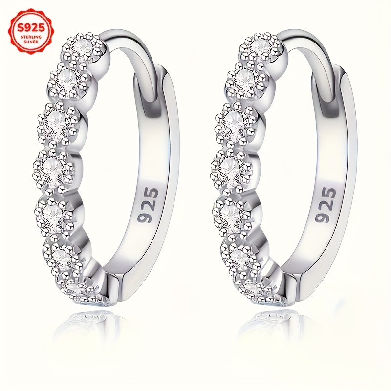 Colorful Zirconia Accents Hoop Earrings