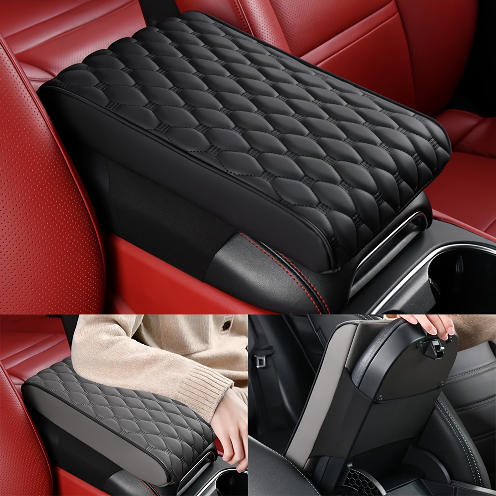 

Car Center Console Cover Universal Pu Leather Waterproof Car Armrest Cover Pad Box With Storage Bag Comfortable Car Decor Accessories Fit For Most Cars Vehicles Suv
