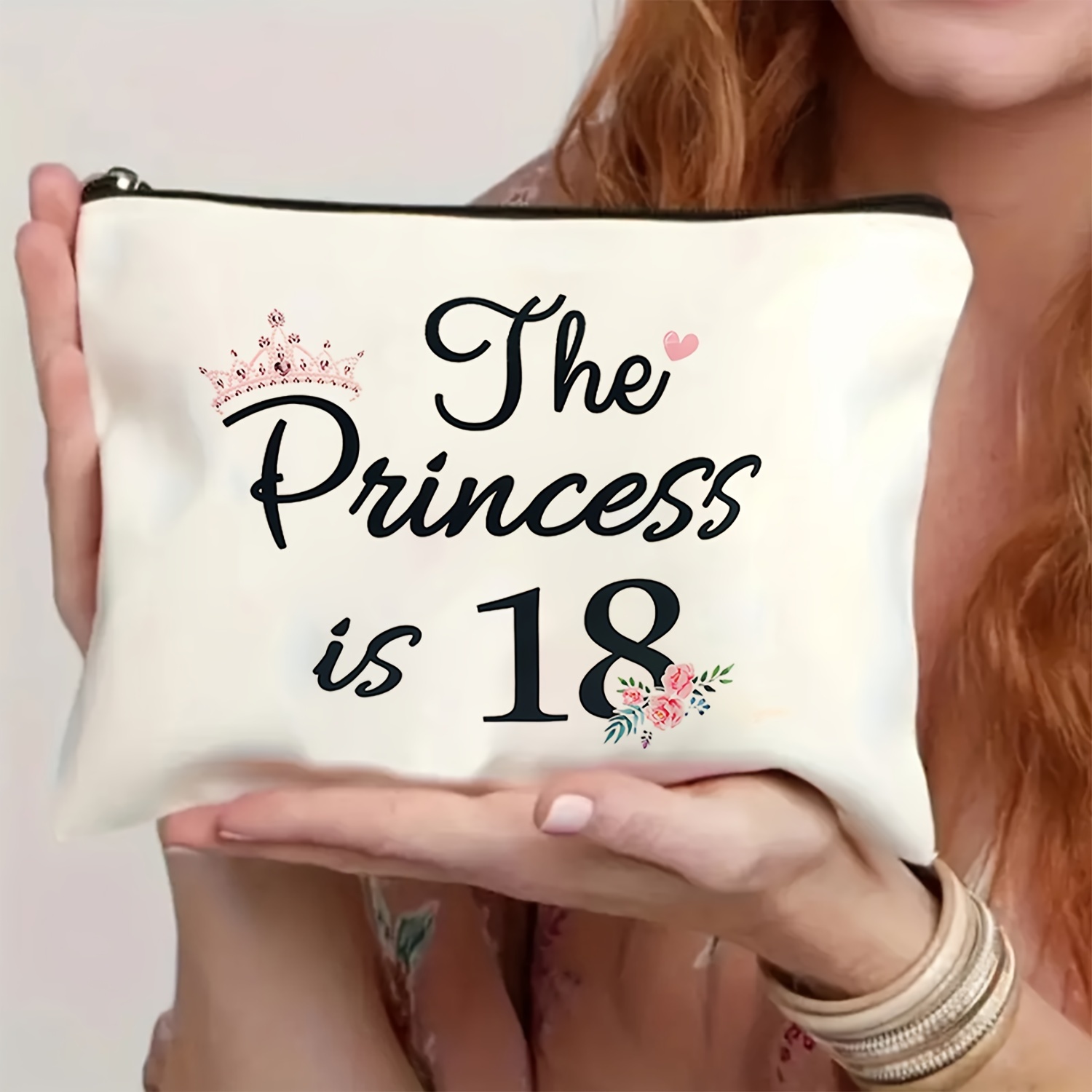 

1pc, 18th Birthday Gift For Female Best Friend Daughter Fun 18th Birthday Gift For Her Princess Already Old Cute Makeup Bag Celebrating Old