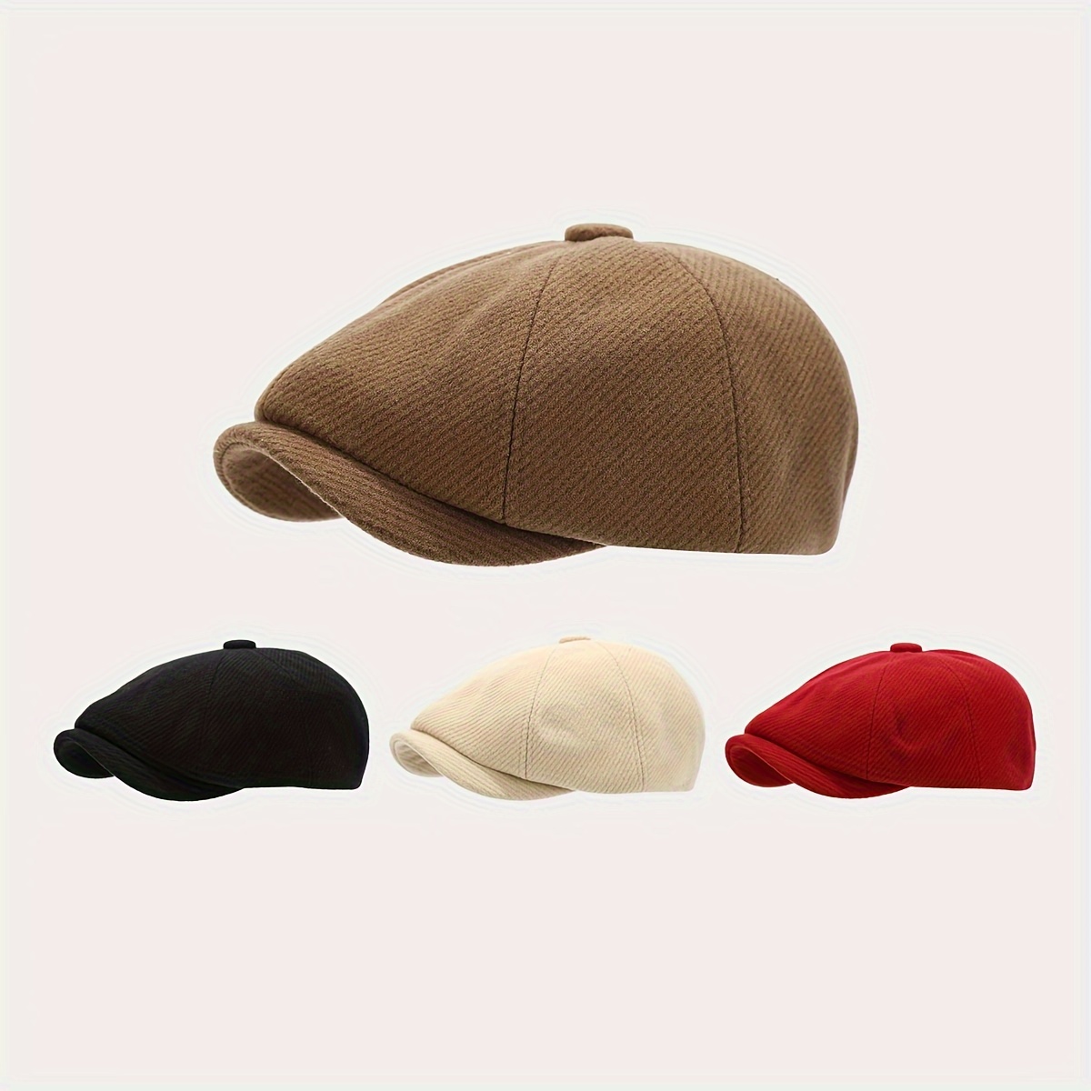 

Elegant Polyester Newsboy Cap - Hand Washable, Woven, Non-stretch Fabric, Pvc Coated,