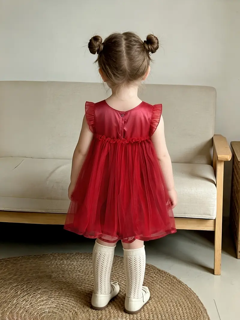red dress 9 months Handmade Victorian Baby Dress: Red Micro Dot & Dotted Swiss Pinafore (9 Months)