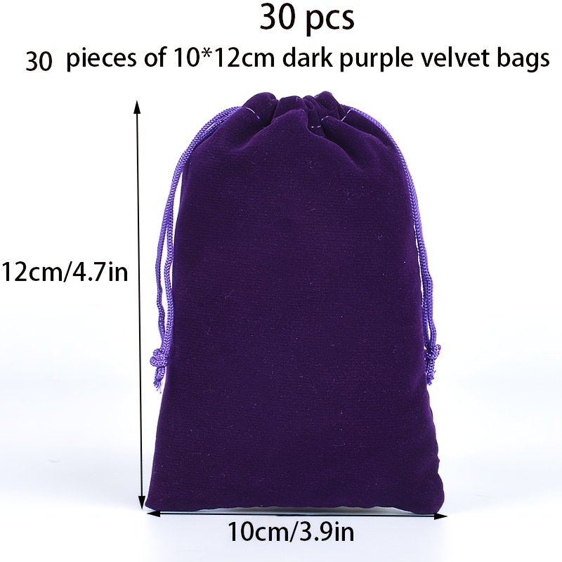 TEMU 30pcs Premium Velvet Drawstring Gift Bags - Reusable Jewelry & Travel Organizer Pouches With Durable Fabric, Elegant Gift Packaging For Parties,