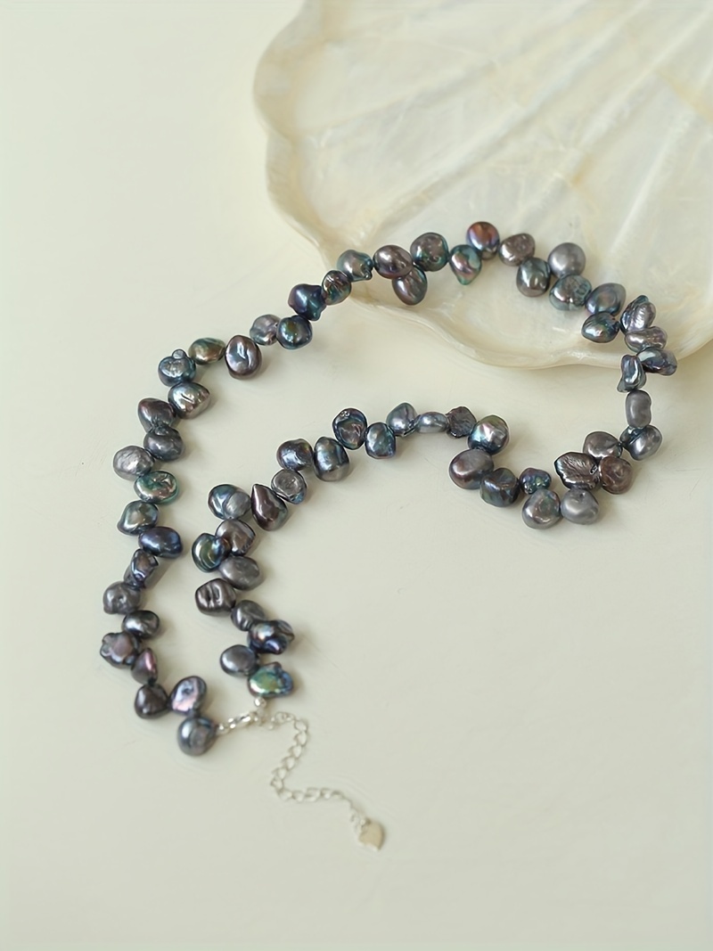 elegant gray petal pearl necklace   everyday and holiday parties no fuss no fuss details 3