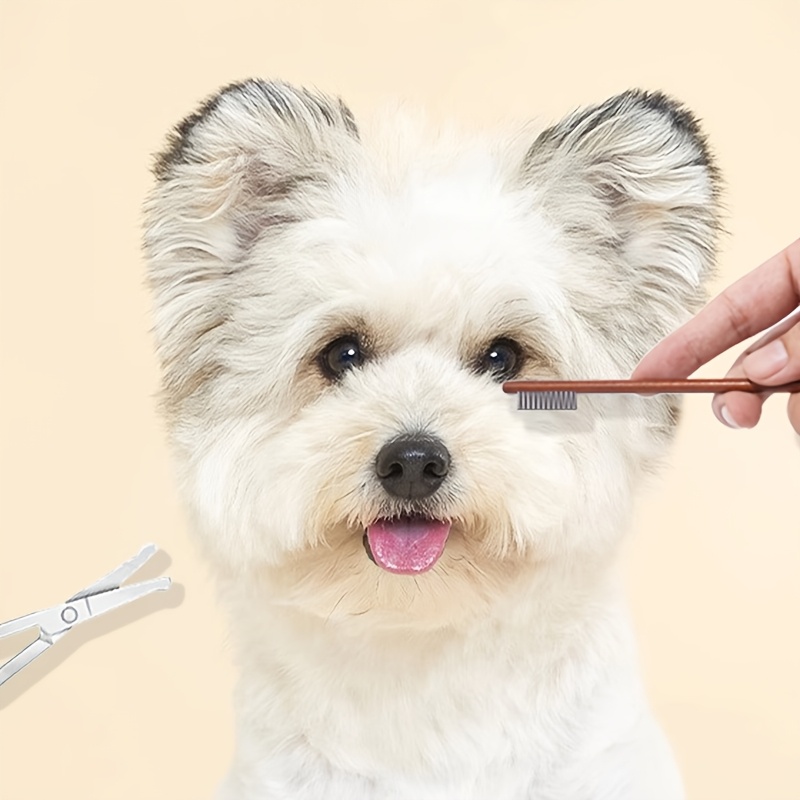 2pcs pet eye     dog pet tear stain comb cat small dog eye hair cleaning special comb comfortable massage non irritating skin cleaning eye dirt maltese yorkshire terrier shih tzu styling comb Product details 0