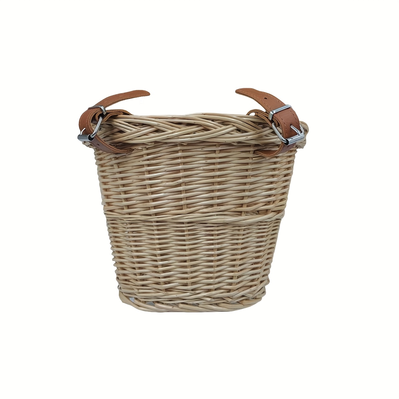 Bicycle Front Basket, Easy to Install with Adjustable Straps, Compatible with Cabinets, Boxes, Outdoor Storage Racks, Flower Baskets, Woven Pattern, Securely Fastened, Storage Solution, Commuting Essential, Storage Basket, Bohemian Nordic Style