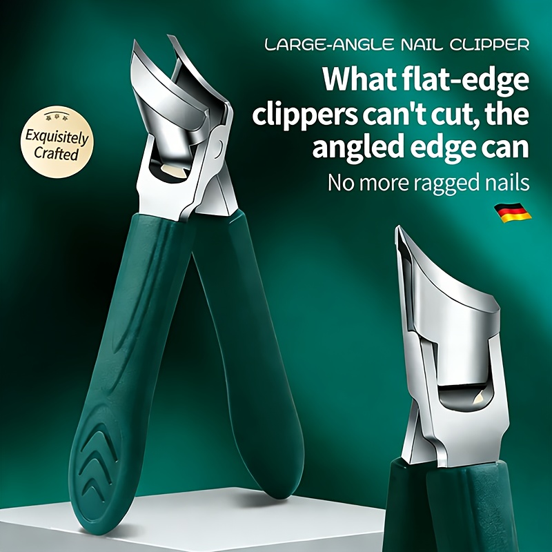 For Thick Nails Heavy-duty Stainless Steel Precision Trimmer With Safety , Ultra-sharp 25-degree Angled Blade, Special Thick Nail Clippers For Seniors, Design (suitable For Patients' Hands And Feet)