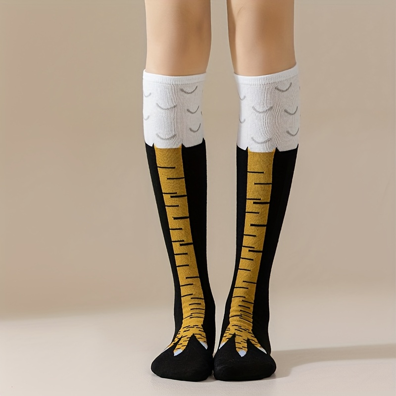 Image of Unisex Cartoon Socks, Leggings, Fashionable Chicken Claw Calf Socks, Long Tube Knee Socks, Chicken Feet Socks, Interesting Over-the-knee Socks, Internet Celebrity Ostrich Pattern, Item In Parties