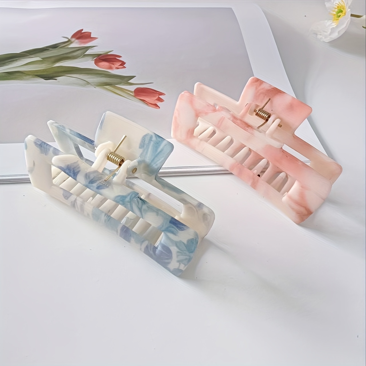 4pcs Large Exquisite Square Hair Gripper Set