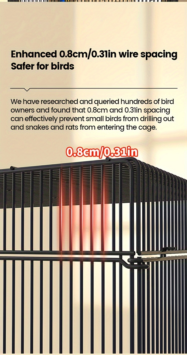 heavy duty metal bird cage with 0 8cm wire   durable small pet cage for squirrels rabbits hamsters small animals easy   secure latches ventilation grills small animal cage sleek metallic   sturdy construction Product details 7