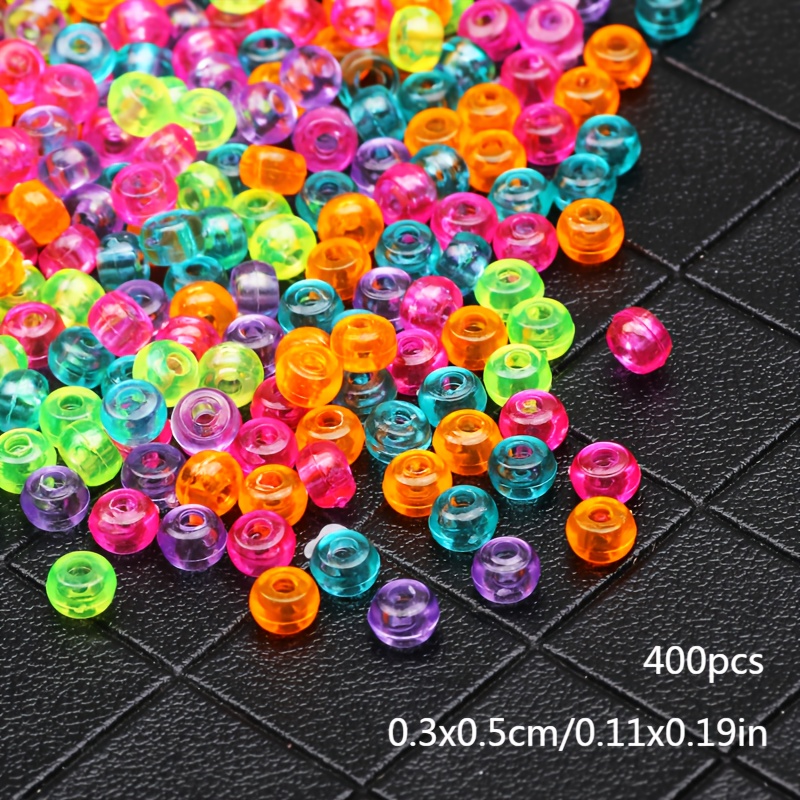 Image of 400pcs Transparent Colored Acrylic Flat Round Beads 3x5mm, Acrylic Spacer Beads Jewelry Making Materials, Necklace Bracelet Additions, Beads, Smooth Texture
