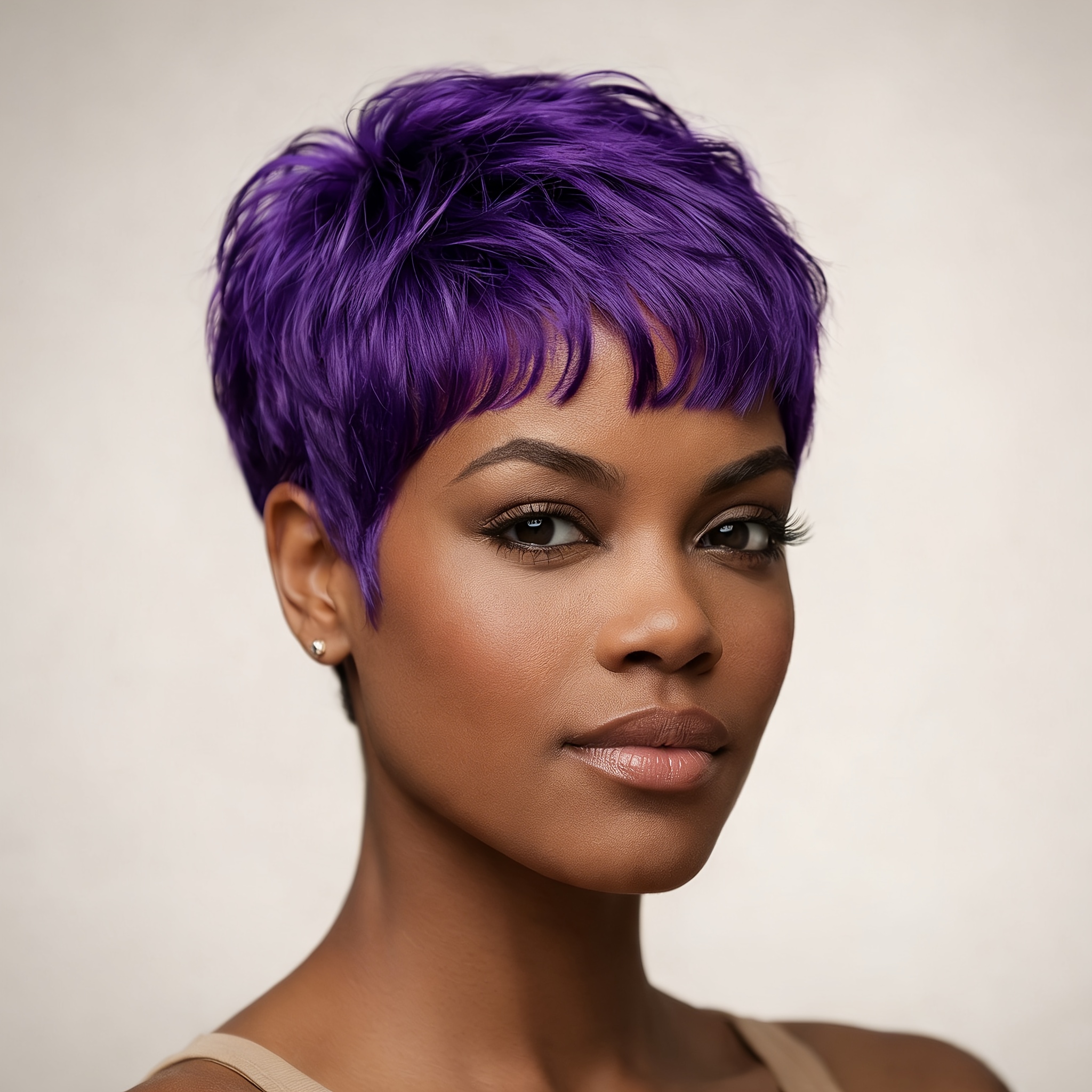 light purple wig wavy short wig with bangs, colored medium  display picture 2