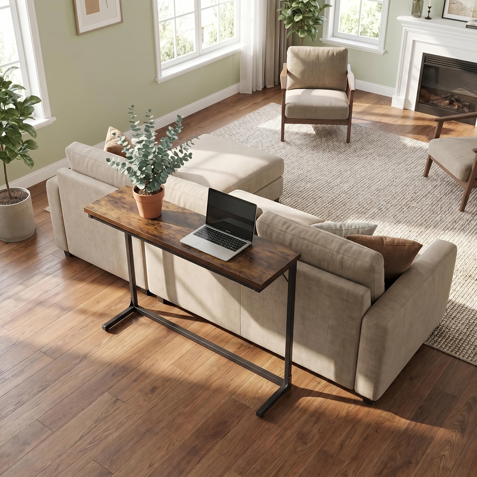 Image of Narrow-sided Table Of Your Sofa Into Your Own Private Nook, Perfect For Placing Coffee, Books, Or Plants; An For Industrial-style Home Decor.