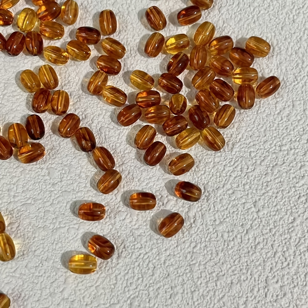 100 Colored Oval Beads for Jewelry Making, 6x9mm
