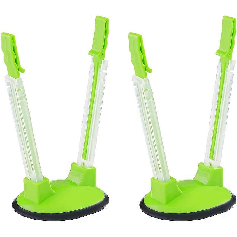 Image of Adjustable Baggy Rack Stand 2 Pack. Prop Plastic Freezer Storage Bags Open To Pour Leftovers, Snacks And Meal Prep Ingredients With No Food Or Kitchen Mess