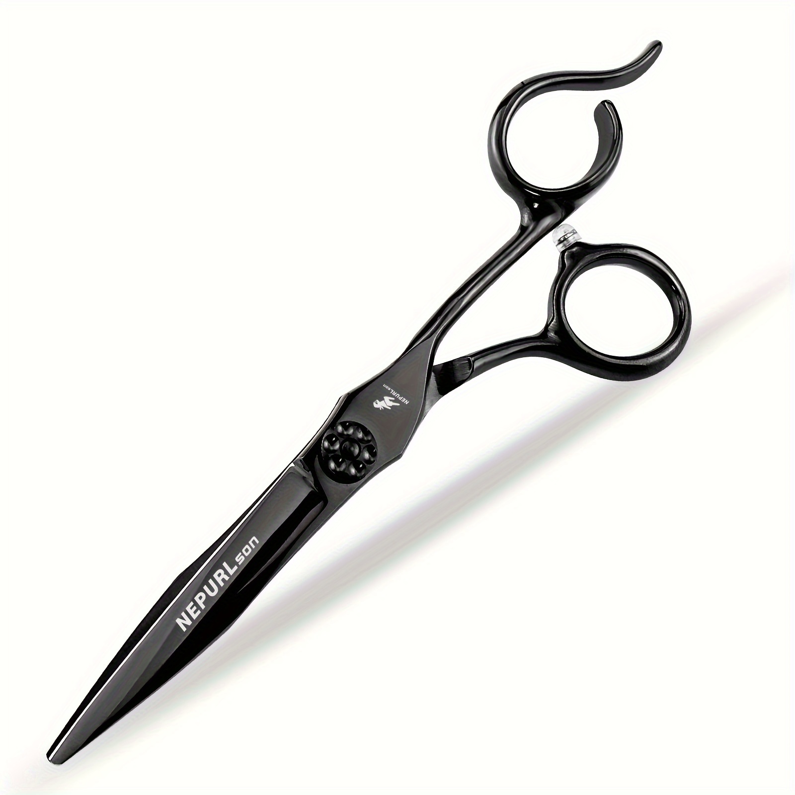 Image of 6.0-inch High-end Black Hair Cutting Scissors, Thinning Scissors, And Notching Scissors