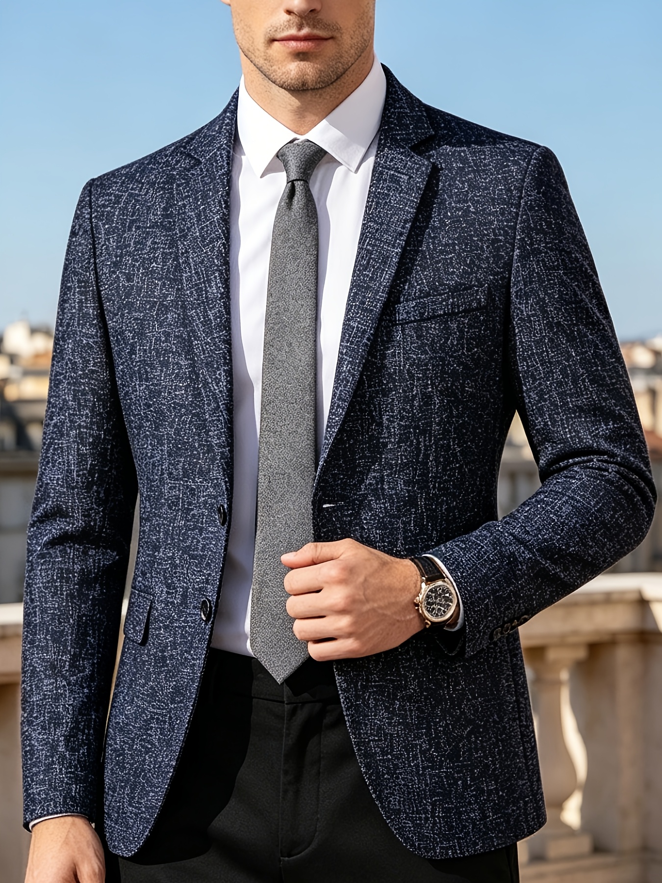 2026 mens business casual suit jacket lightweight spring autumn style mature and elegant top versatile commuter wear