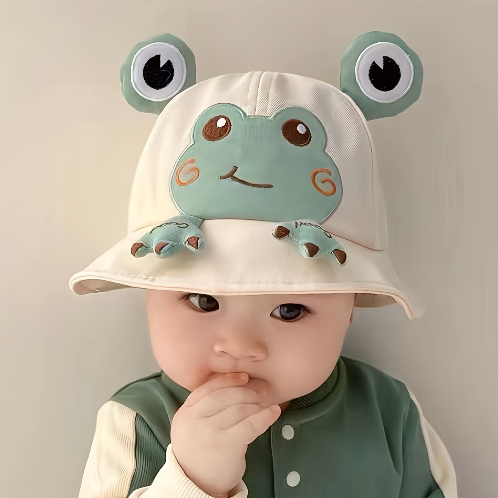 1pc Kids Toddlers UV Protection Cotton Cute Bucket Hat, with Cartoon Fish & Dinosaur Design, for Boys Girls,Temu