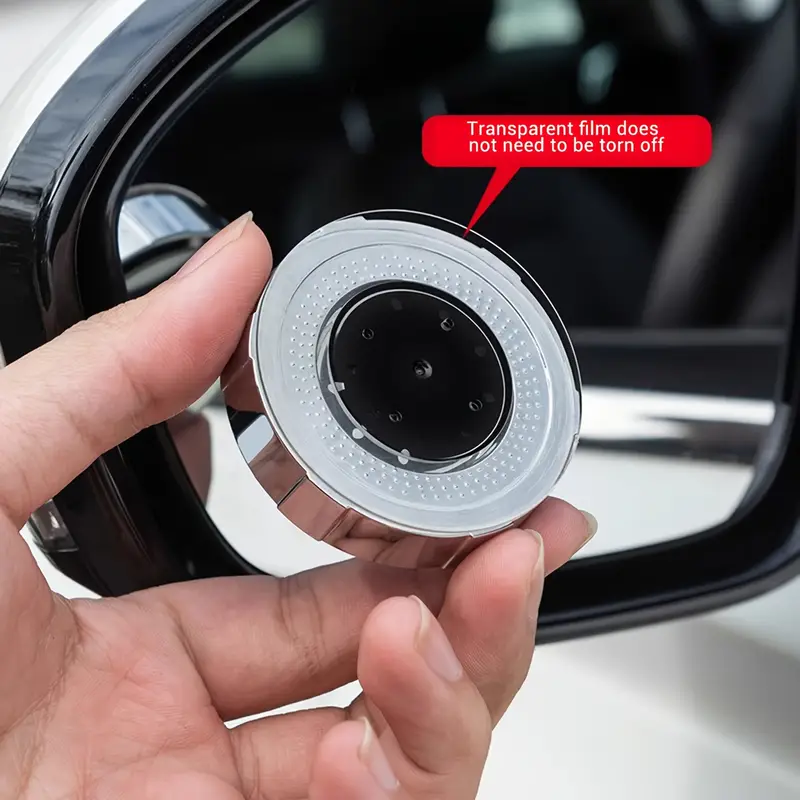 2pcs blind spot automotive side 2 2 round hd glass convex rear view 360 rotating wide angle side rear view with vacuum suction cup abs housing adjustable rearview for car suv truck universal vehicle details 5