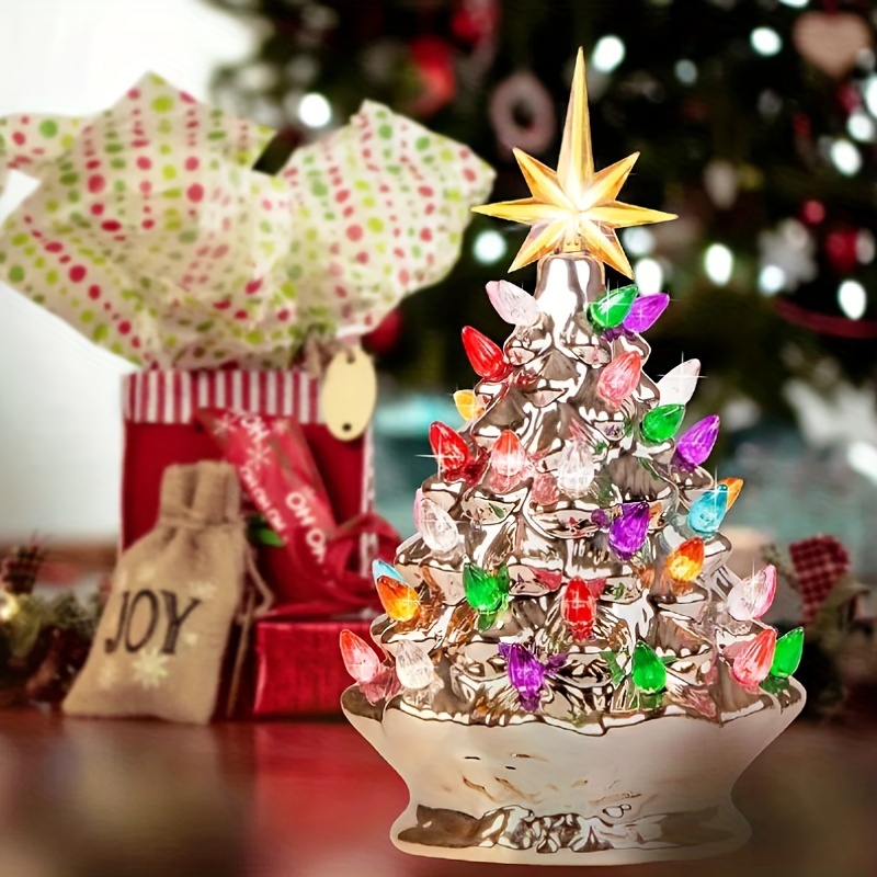 

1/2/3pcs, Christmas Tree - Pre-lit , , 35 Bulbs, Operated By Led - 9.6inch , Battery Not Included