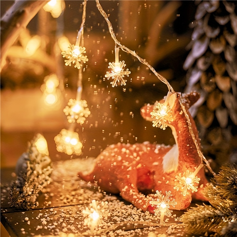 1 Adet LED Kar Tanesi Işık Zinciri - Kablosuz Asma kar taneleri dekorasyonu, Anahtarla Kontrollü Parlaklığı ve Pil Gerektirmeyen Noel Ağacı, İç Mekanlar Penceresi Şehriye Partisi ışığı ile Dayanklı Plastik Karlar (Pil Dahildür)