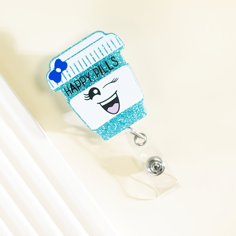 Happy Pills Nursing Badge Reel - Stylish Holder for Nurses - Perfect Medical Assistant Gift,Temu