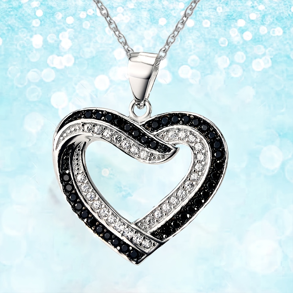 

1pc Vintage Style Black And Pendant Necklace For Women, Alloy Chain, , Jewelry