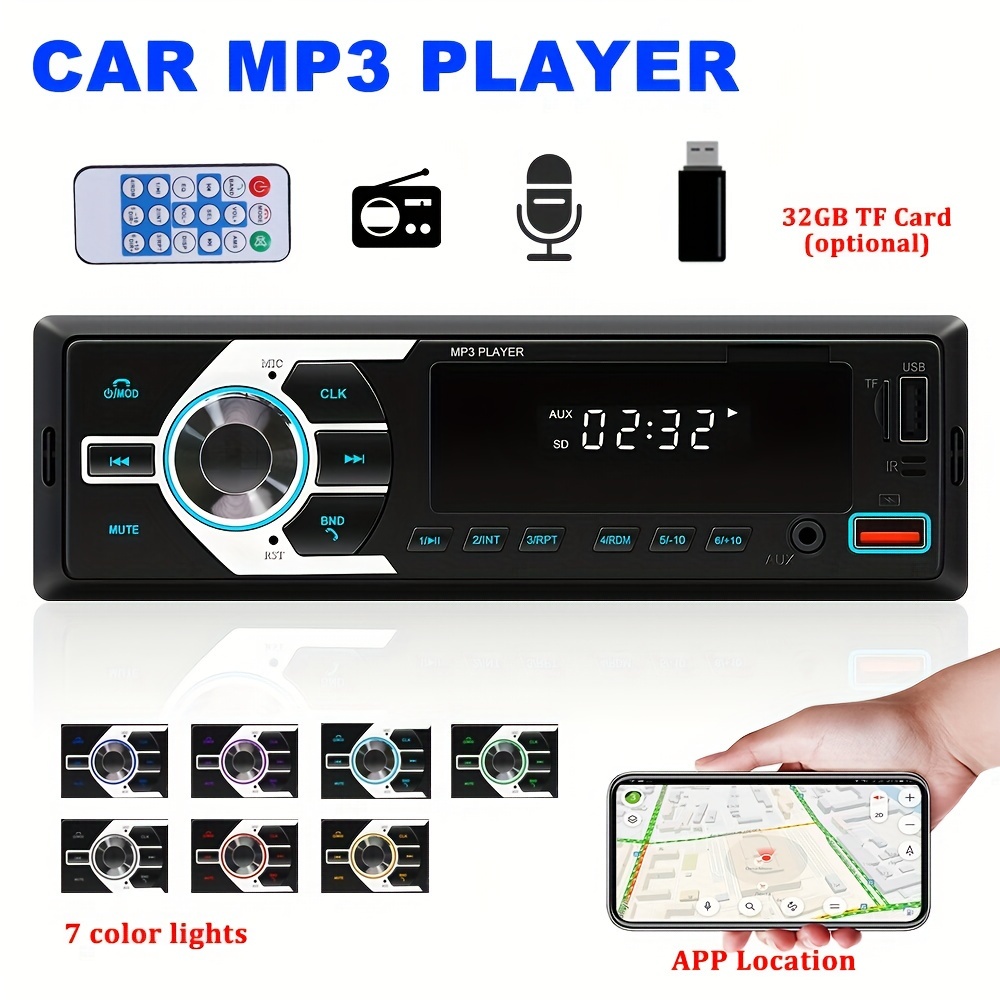 

1 Din In-dash Car Radio Car Stereo Digital Audio Music Stereo 12v Car Player Radio Mp3 Player Fm Radio Usb Tf Aux-in With Mobile App Location