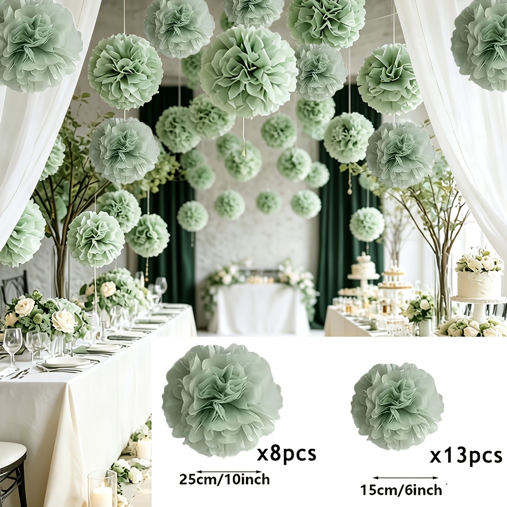 TEMU Set di 21 pompon di , decorazioni per sottosoglia e a tema foresta per matrimoni, decorazioni premium per , feste di fidanzamento, pompon di