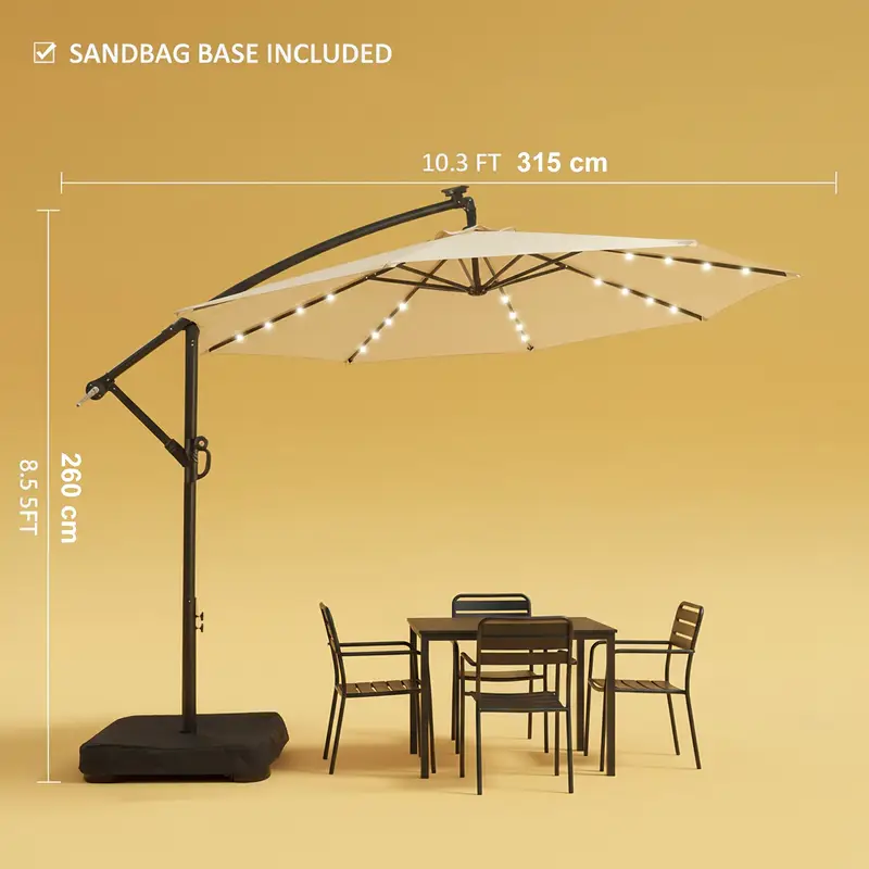 10ft solar lights offset cantilever patio umbrella - Temu 10ft solar lights offset cantilever patio umbrella - Temu